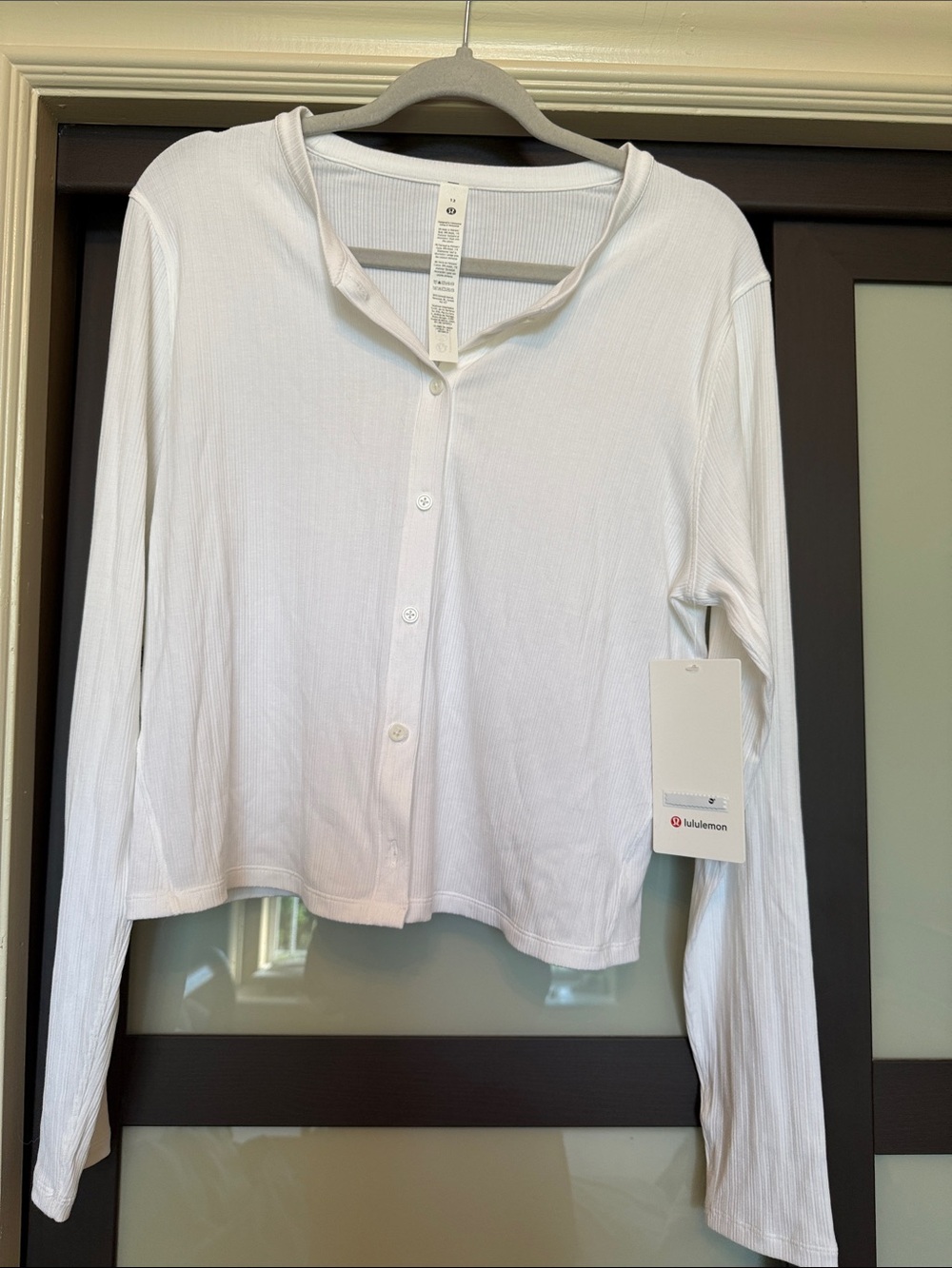 lululemon athletica White Long Sleeve Button Down Top